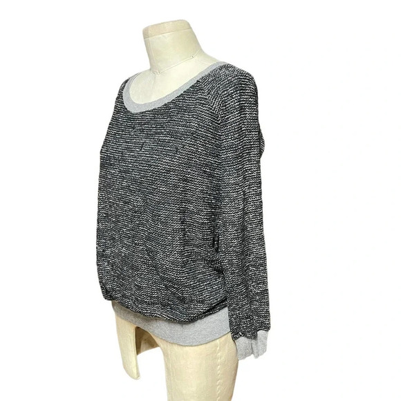 Nation LTD Charcoal Gray Black Marled Knit Pullover Sweater Top Size Medium - Picture 5 of 9